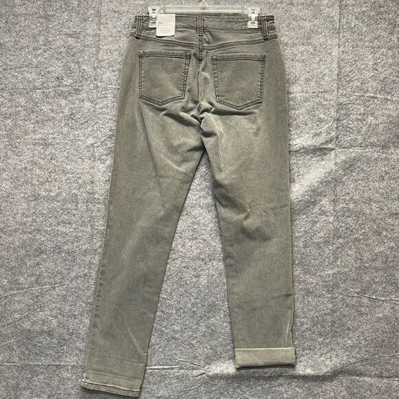 NWT INC International Concepts Denim Jeans Womens Gray Size 6/28 Ripped Straight - Picture 10 of 16